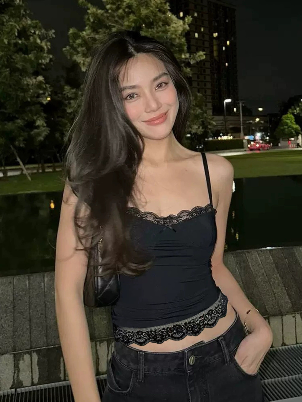 Zara Summer Lace Patchwork Bow Camisole Layering Top